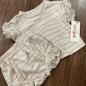 Cat & Jack Beige Striped Diaper Cover Set